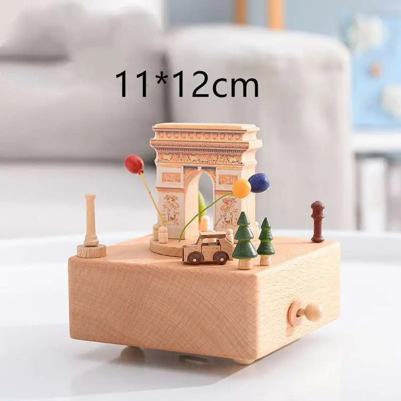 Wedding Rocking Horse Wooden Rotating Music Box