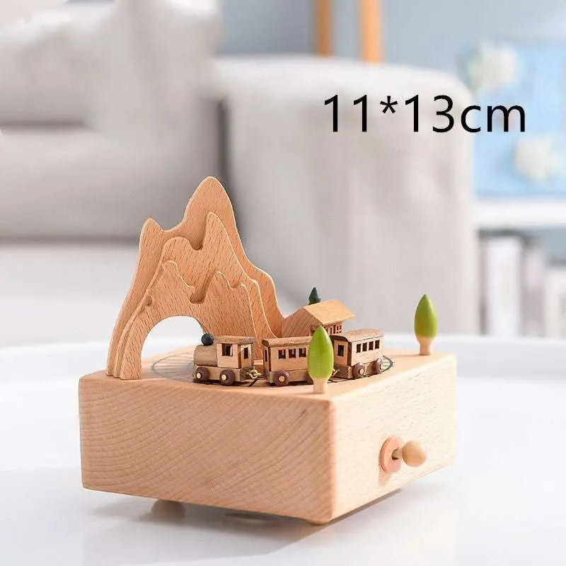 Wedding Rocking Horse Wooden Rotating Music Box