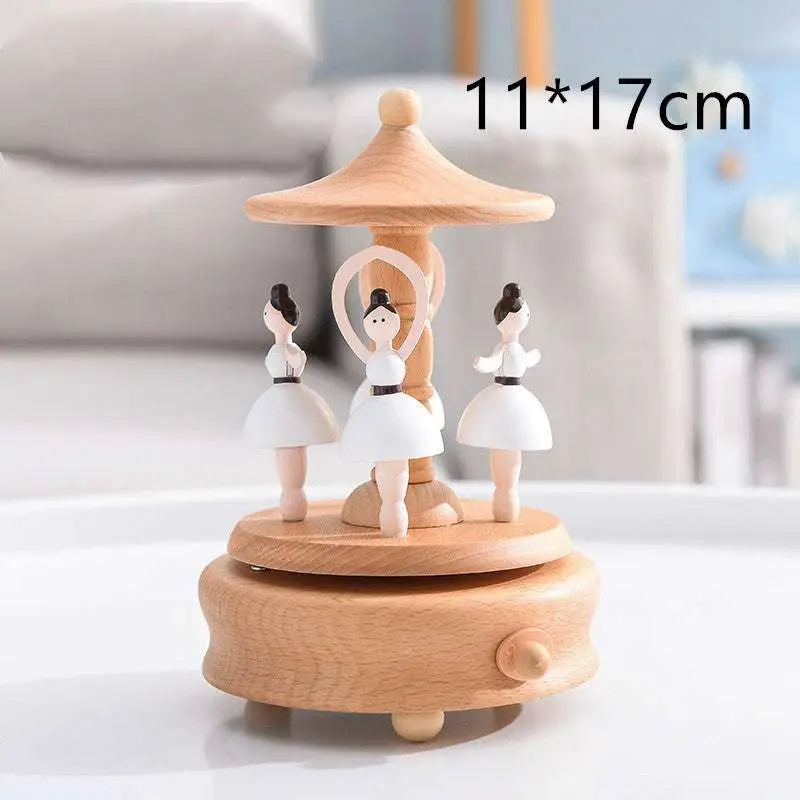 Wedding Rocking Horse Wooden Rotating Music Box