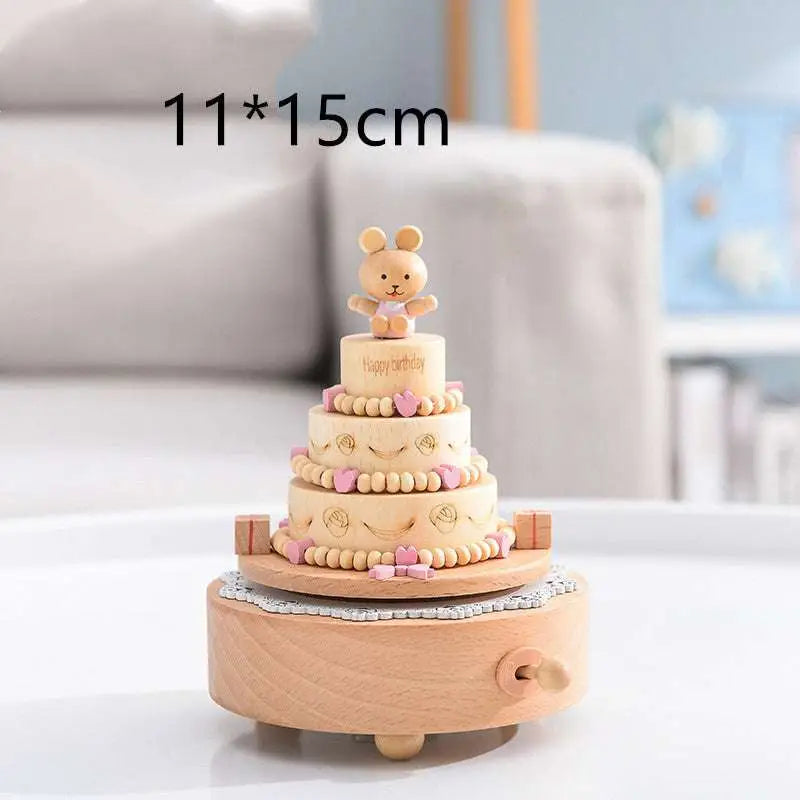 Wedding Rocking Horse Wooden Rotating Music Box