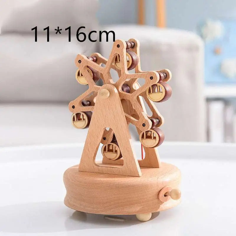 Wedding Rocking Horse Wooden Rotating Music Box