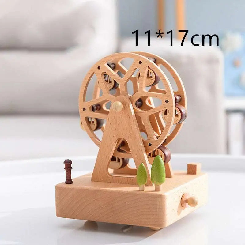 Wedding Rocking Horse Wooden Rotating Music Box