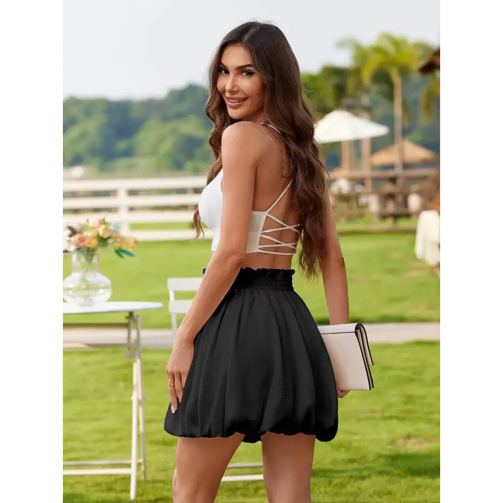 White Casual Graceful Ruffled Mini Skirt