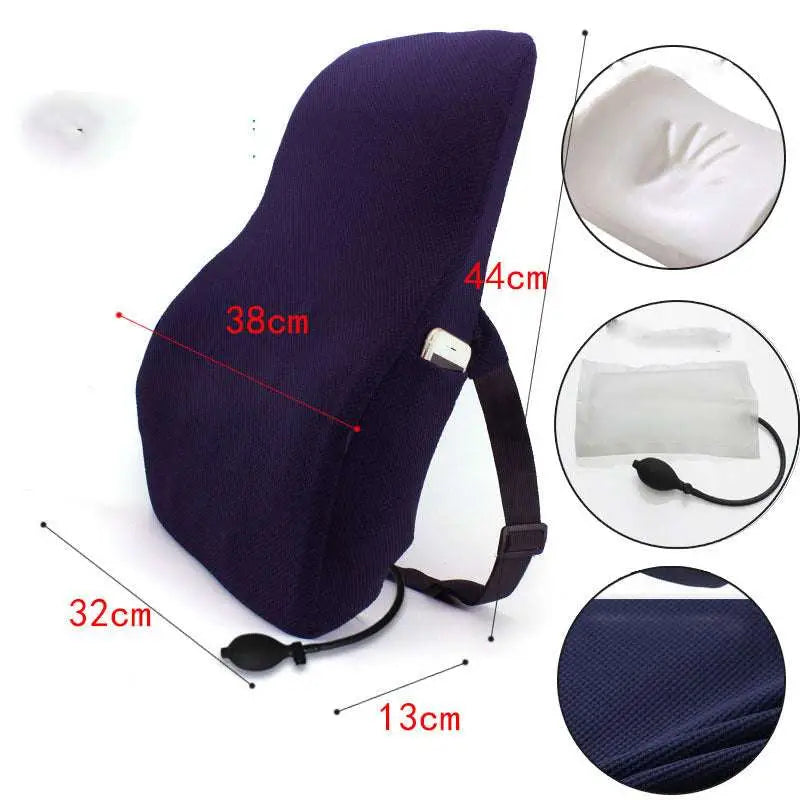 White Ergonomic Lumbar Support Airbag Version Cushion