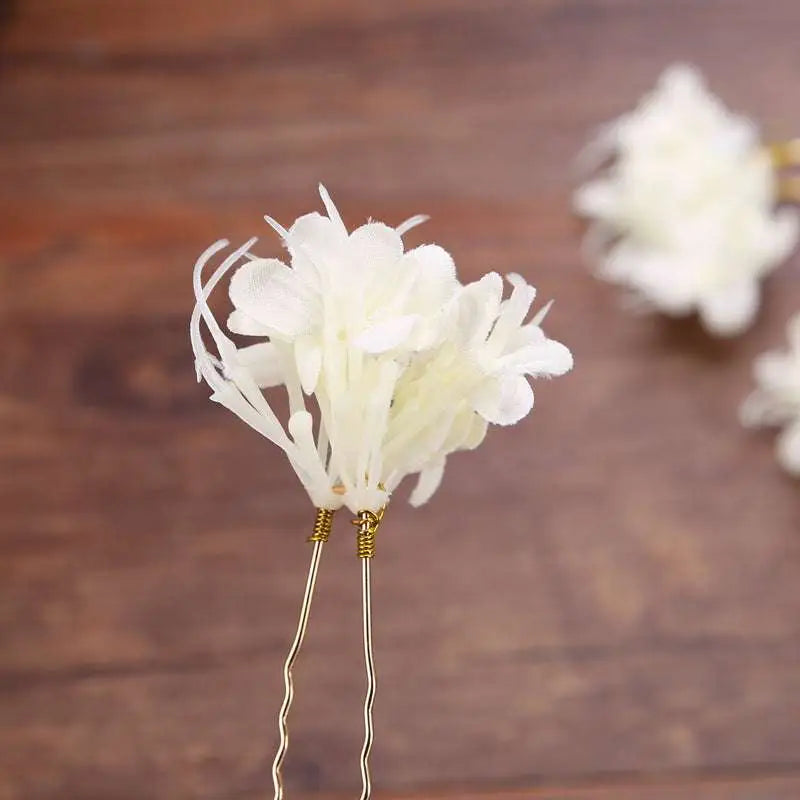 White Floral Crystal Handmade Wreath Headwear