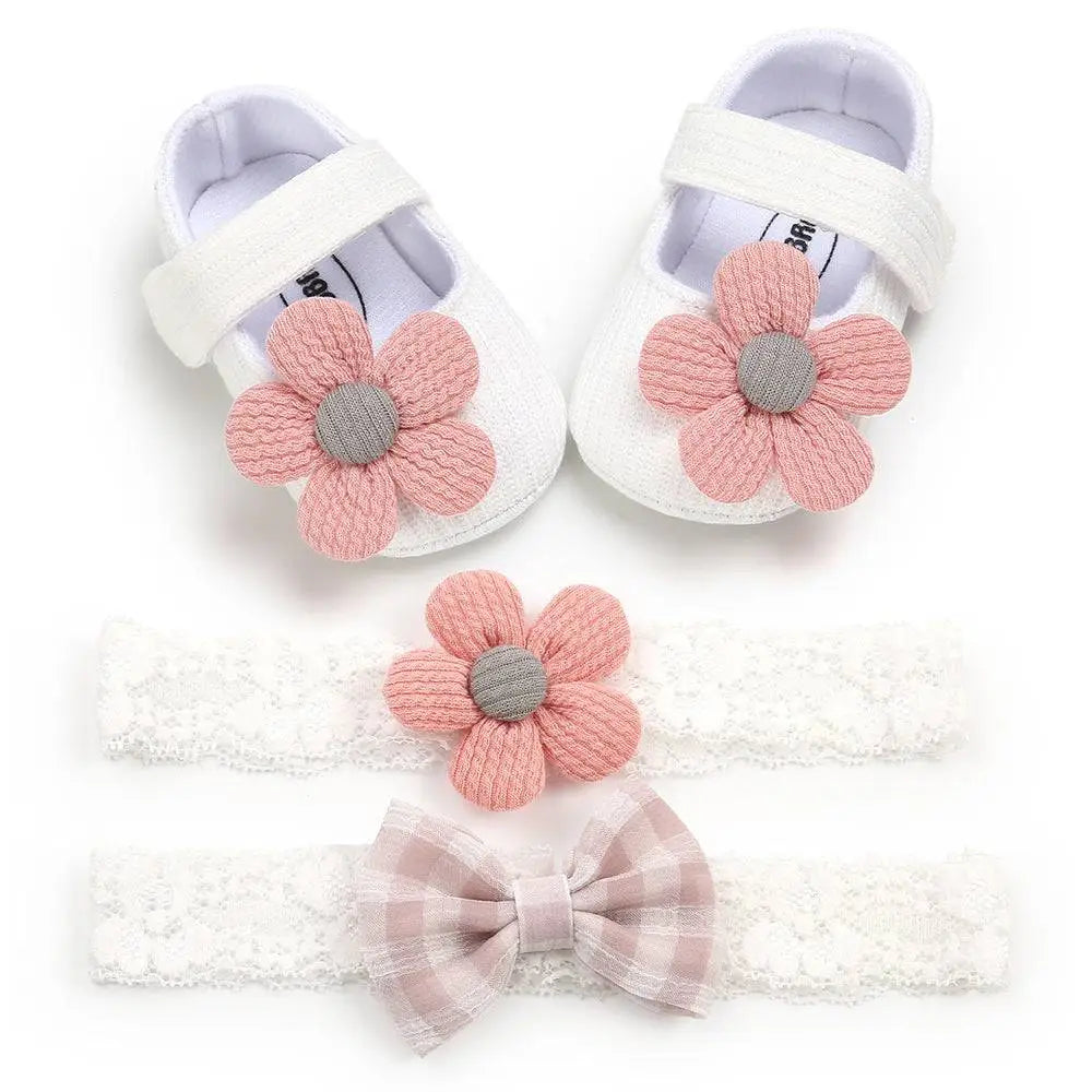 White Flower Princess Shoes for Baby and Toddler