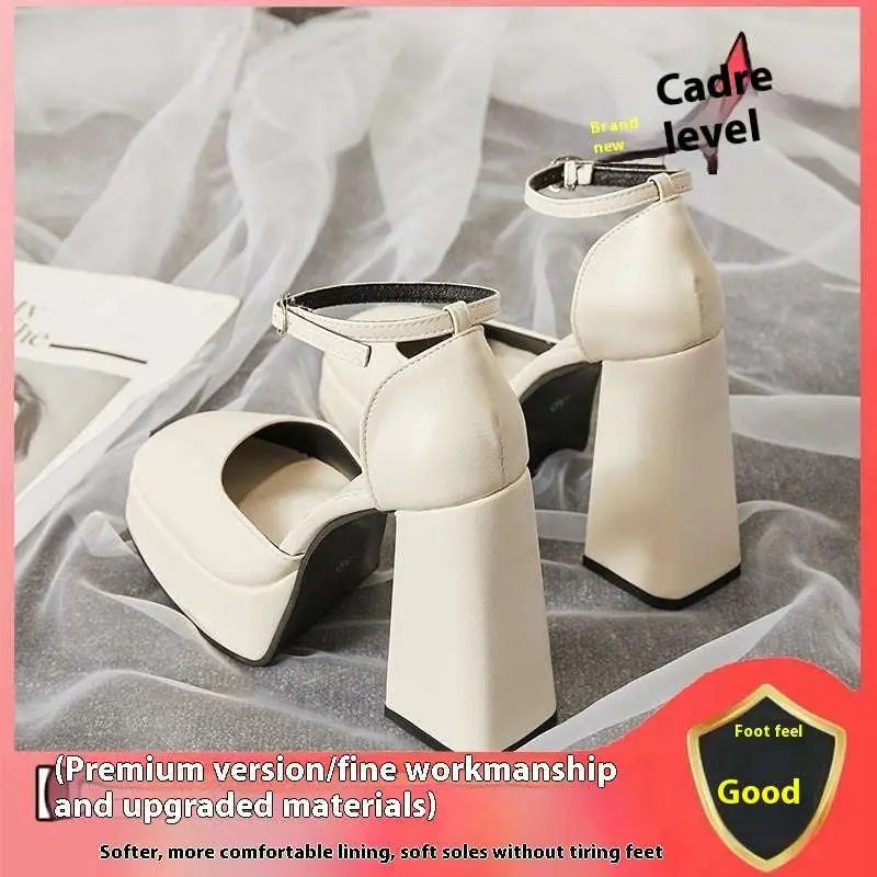 White Patent Super High Heel Platform Mary Janes