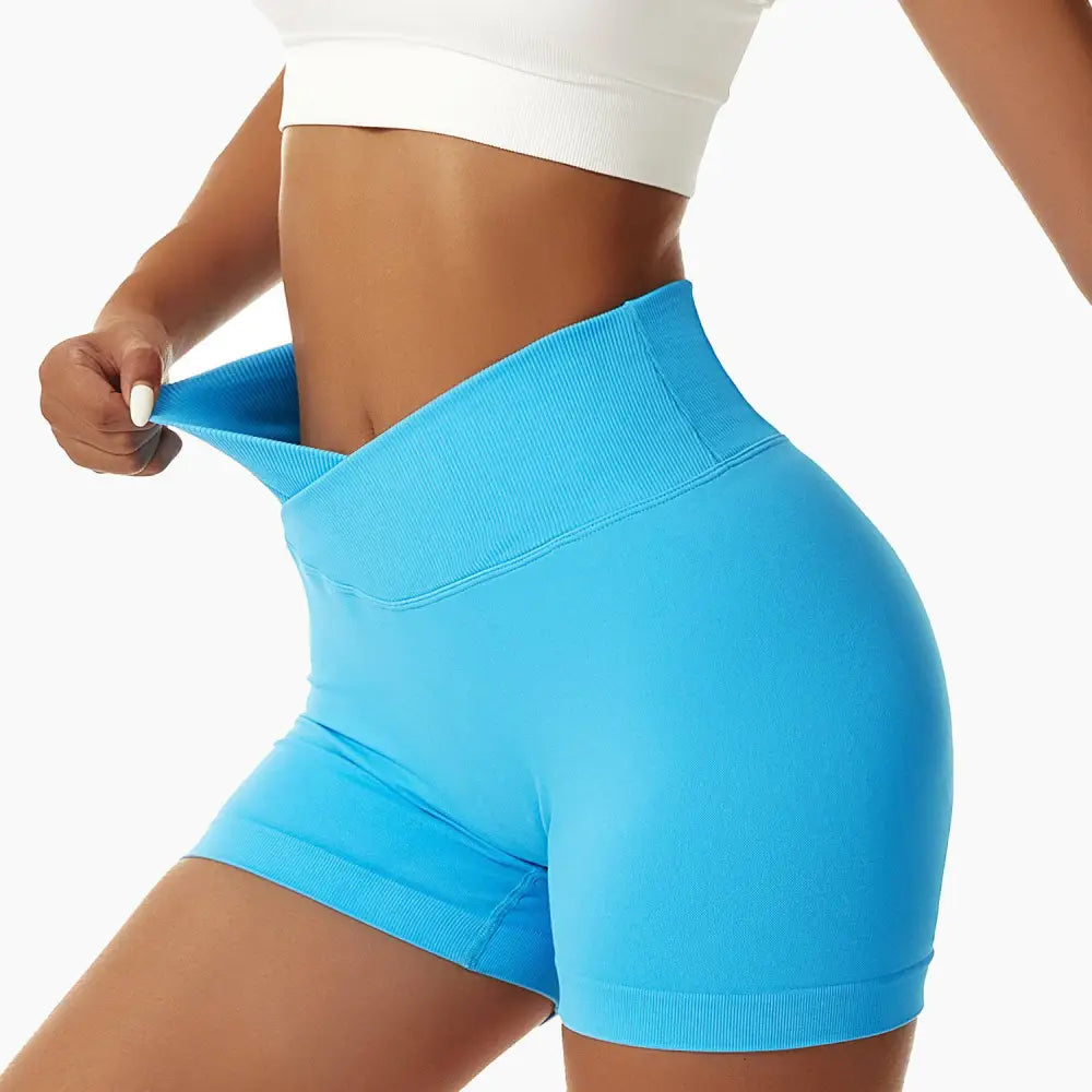 White Tight Seamless Sports Shorts