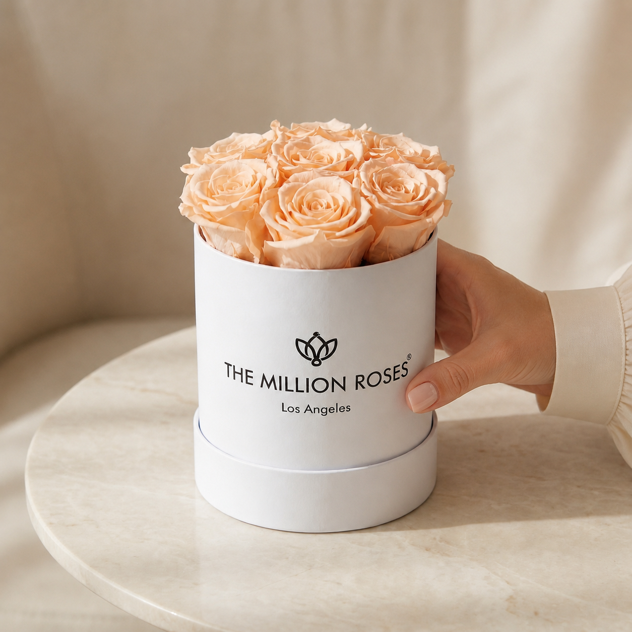 Basic White Box | Peach Roses