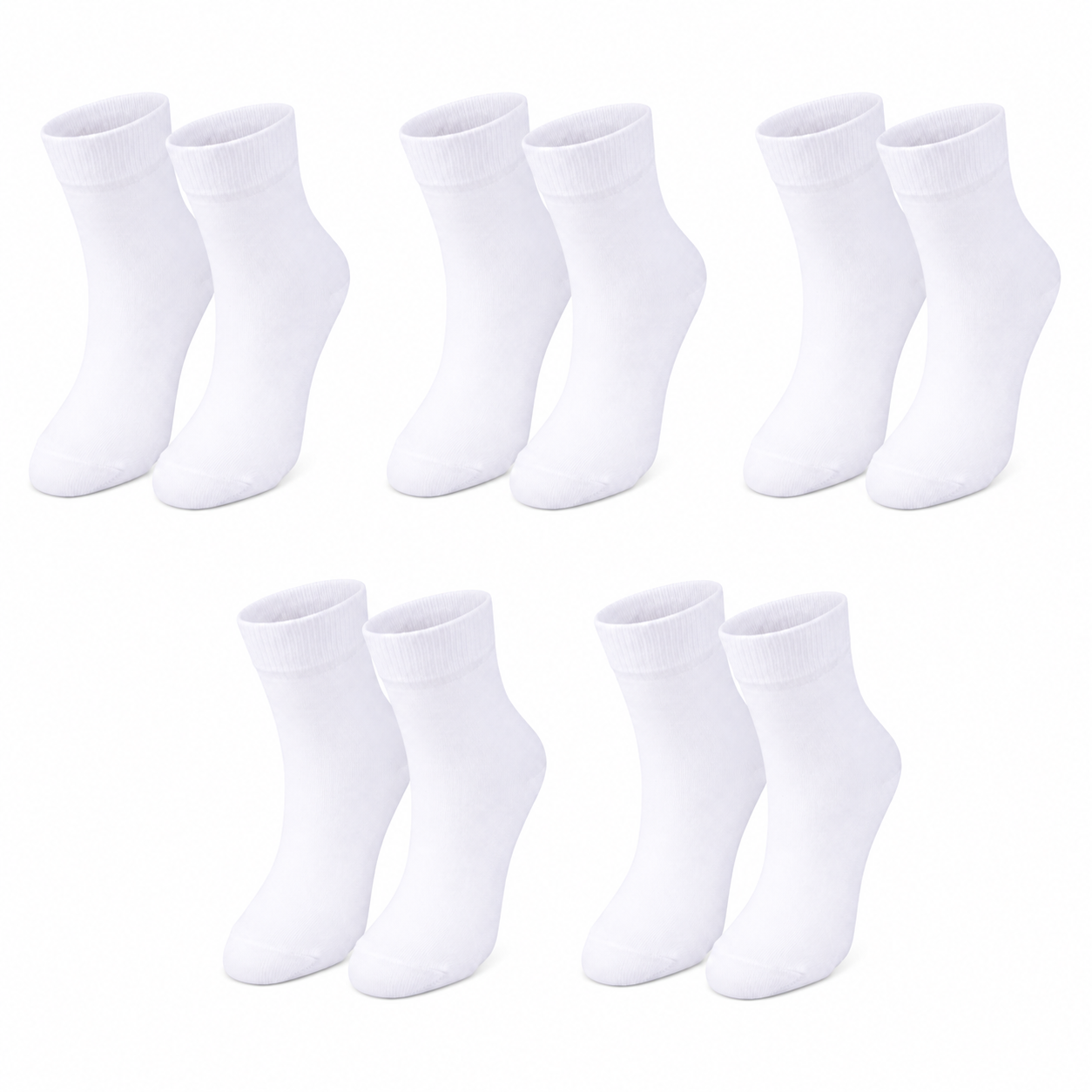 tittimitti® Kids 98% Organic Cotton Crew Socks 5-Pack – Breathable Everyday & School Socks for Boys & Girls (Soft, Durable, Stretch Fit)