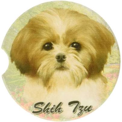 Shih Tzu (Tan & White) Car Coaster