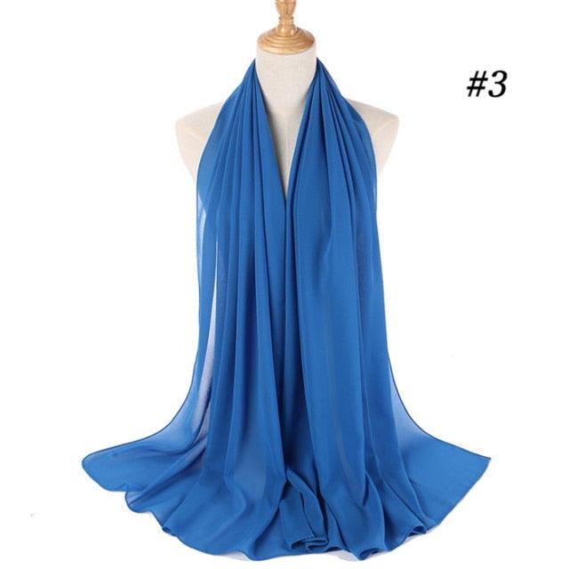 Winter Fashion Long Solid Color Soft Muslim Bubble Chiffon Hijab Scarf Shawls Hijab Elegant Scarf Wrap Lightweight Islamic Head Wear Escharpe Shawls Headband Wraps Lightweight Head Scarves Ladies Hijabs For  Women