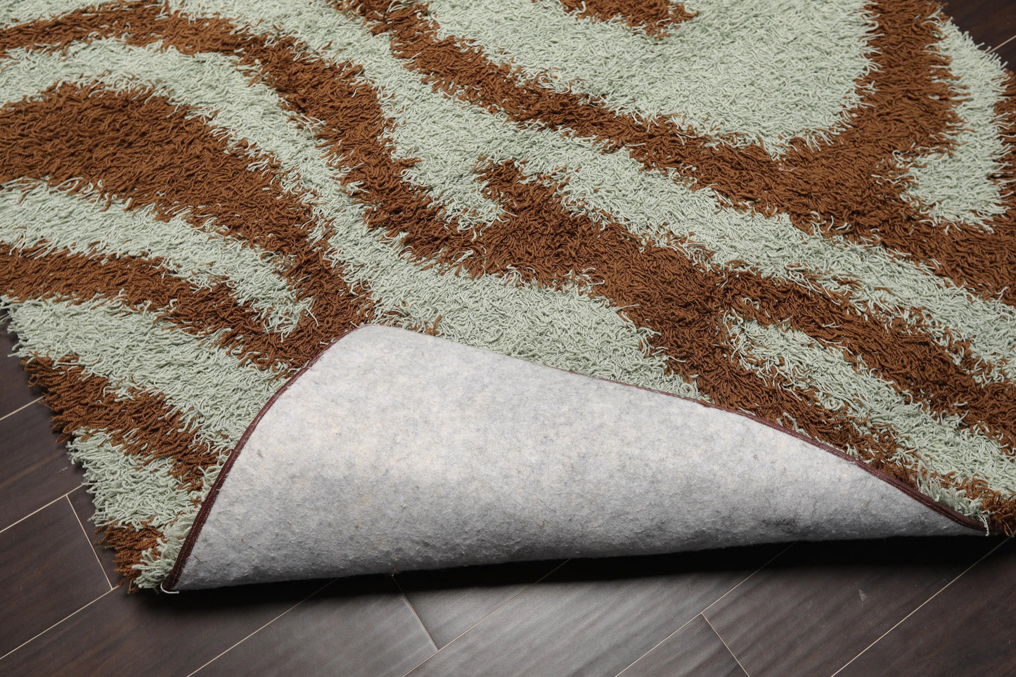 5' x 8' Modern 100% Nylon Shag Area Rug Brown-1