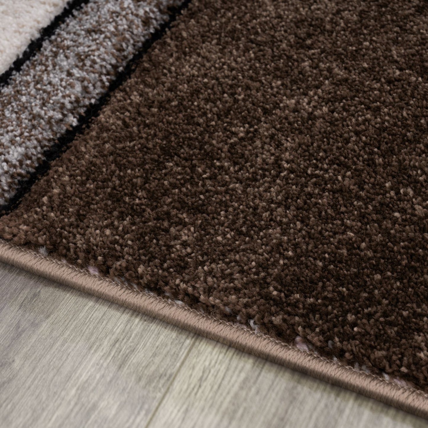 Area Rug Brilliance with Geometric Squares in Brown Beige-2