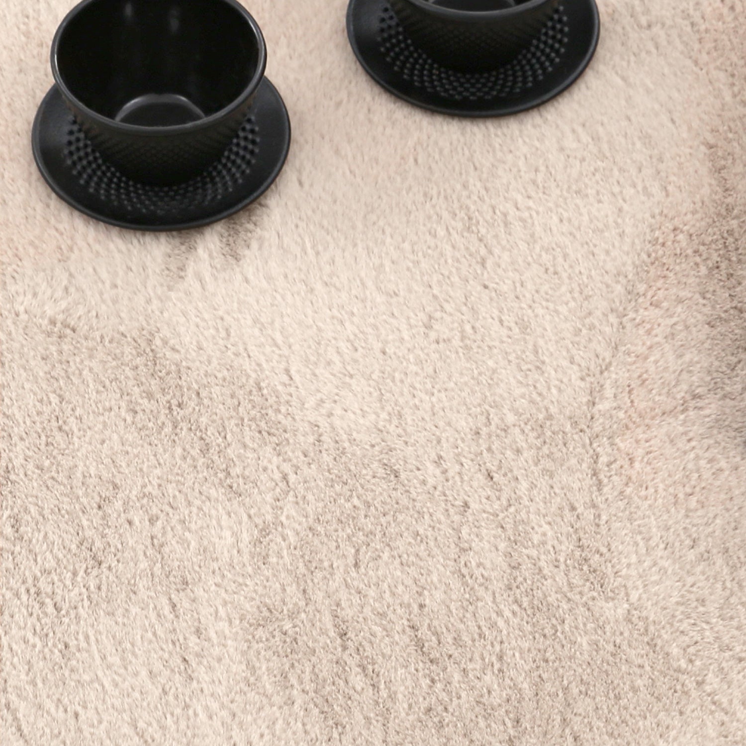 Soft Area Rug with Anti-Slip Backing Washable - Dark Beige-2