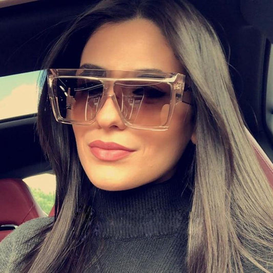 Women Flat Top Sunglasses New Men Square Shape New Classic Shades In Gradient Black Sun Glasses For Male New Fashionable Big Size Frame In Vintage Shape Eyewear