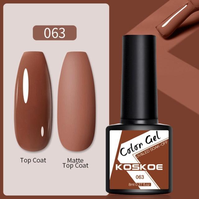 Womens Glossy Colorful 8ml Nail Gel Polish Permanent UV LED Summer Winter High Quality Fashion Design