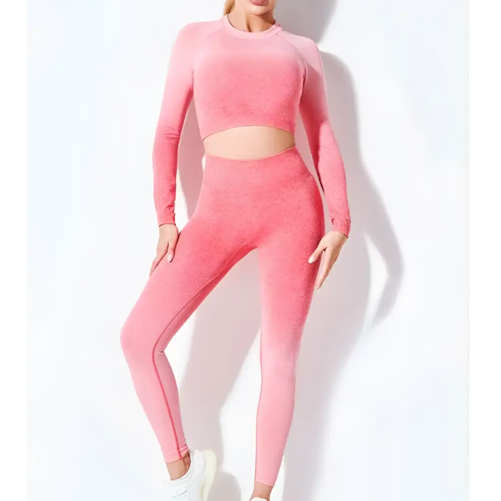 Women’s Seamless Gradient Long Sleeve Yoga Set