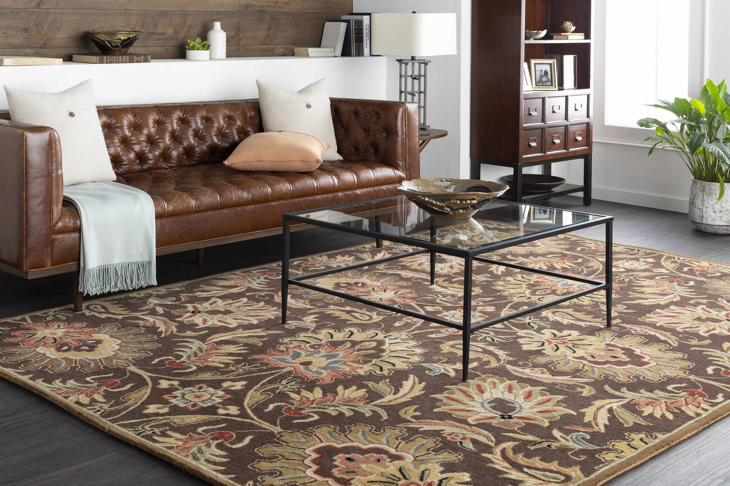 Chesterton 1028 Hand Tufted Brown Wool Rug-1
