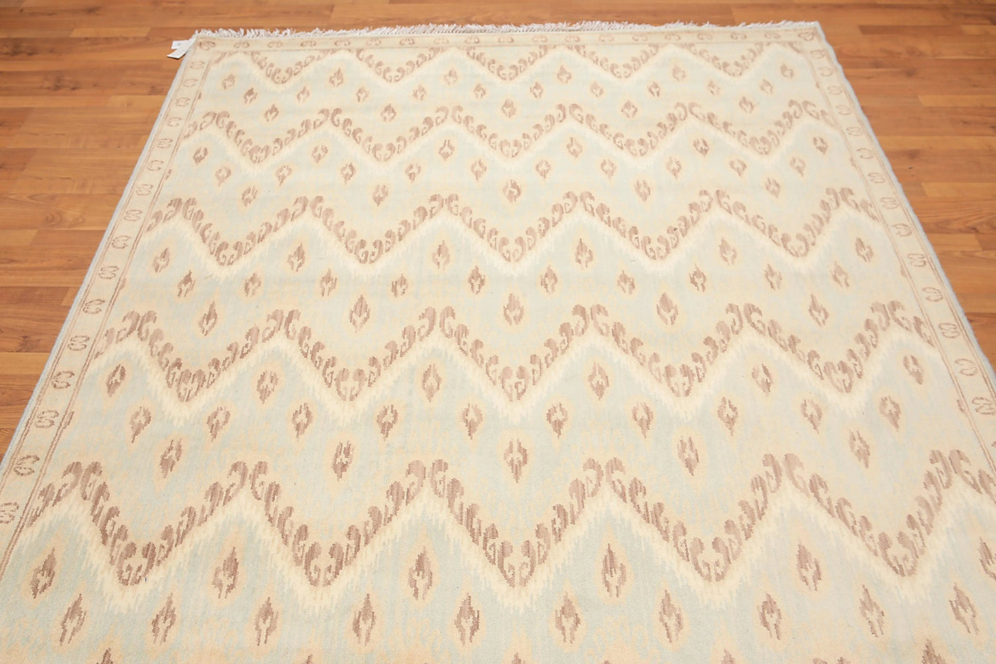 6' x 9' Hand Knotted IKAT Design 100% Area rug Aqua-4