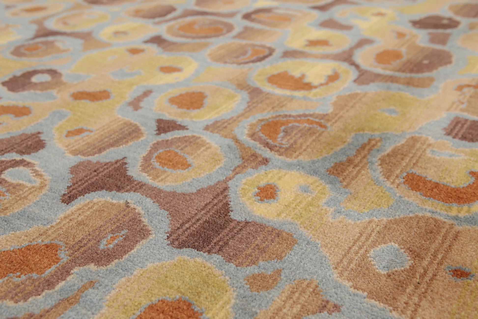 6' x 9' Designer Hand Knotted Modern 100% Wool Area rug Aqua-2