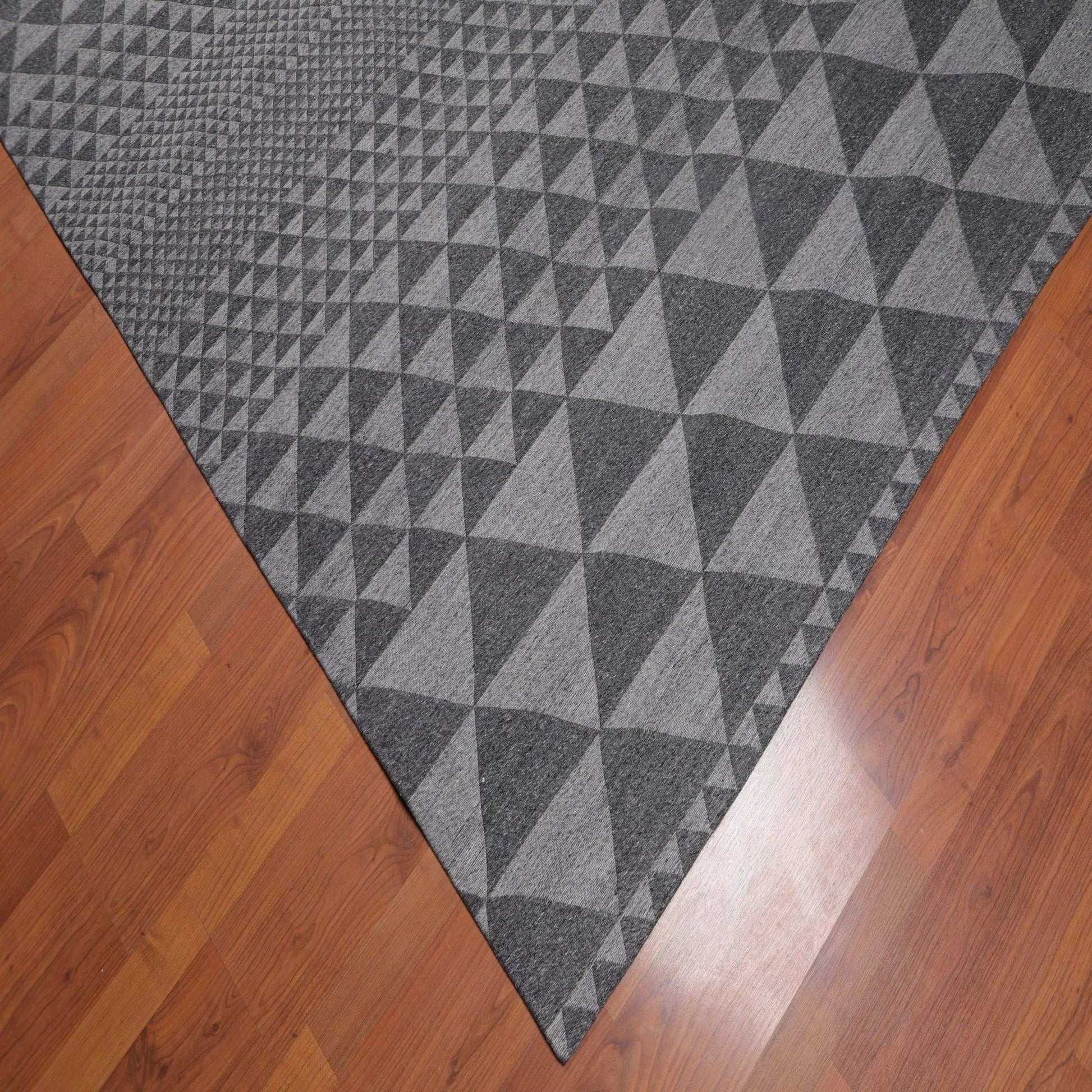 5' x 7' Handmade Geometric 100% Wool Modern Flatweave Area Rug Modern Gray-4