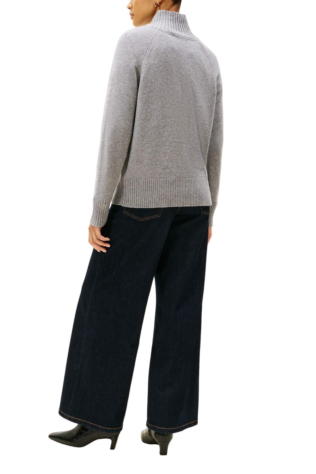 TOMMY HILFIGER - Women's mock sweater with logo inlay - Size L-2