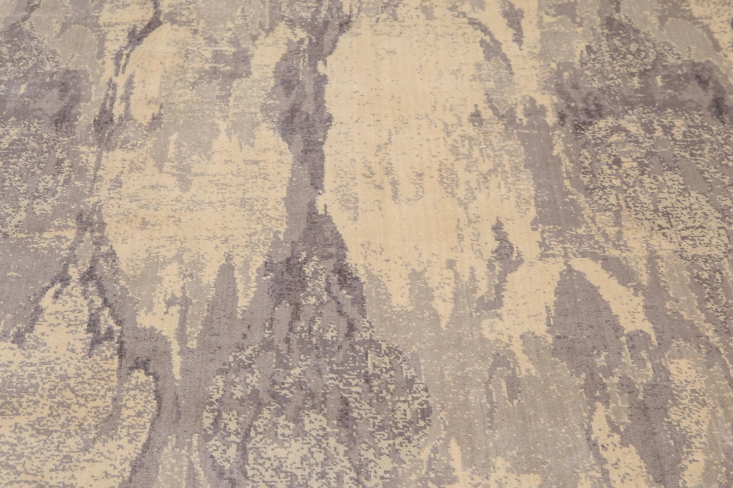6' x 9' Hand Knotted Designer Grunge/Distress Look Wool Area rug Beige-4