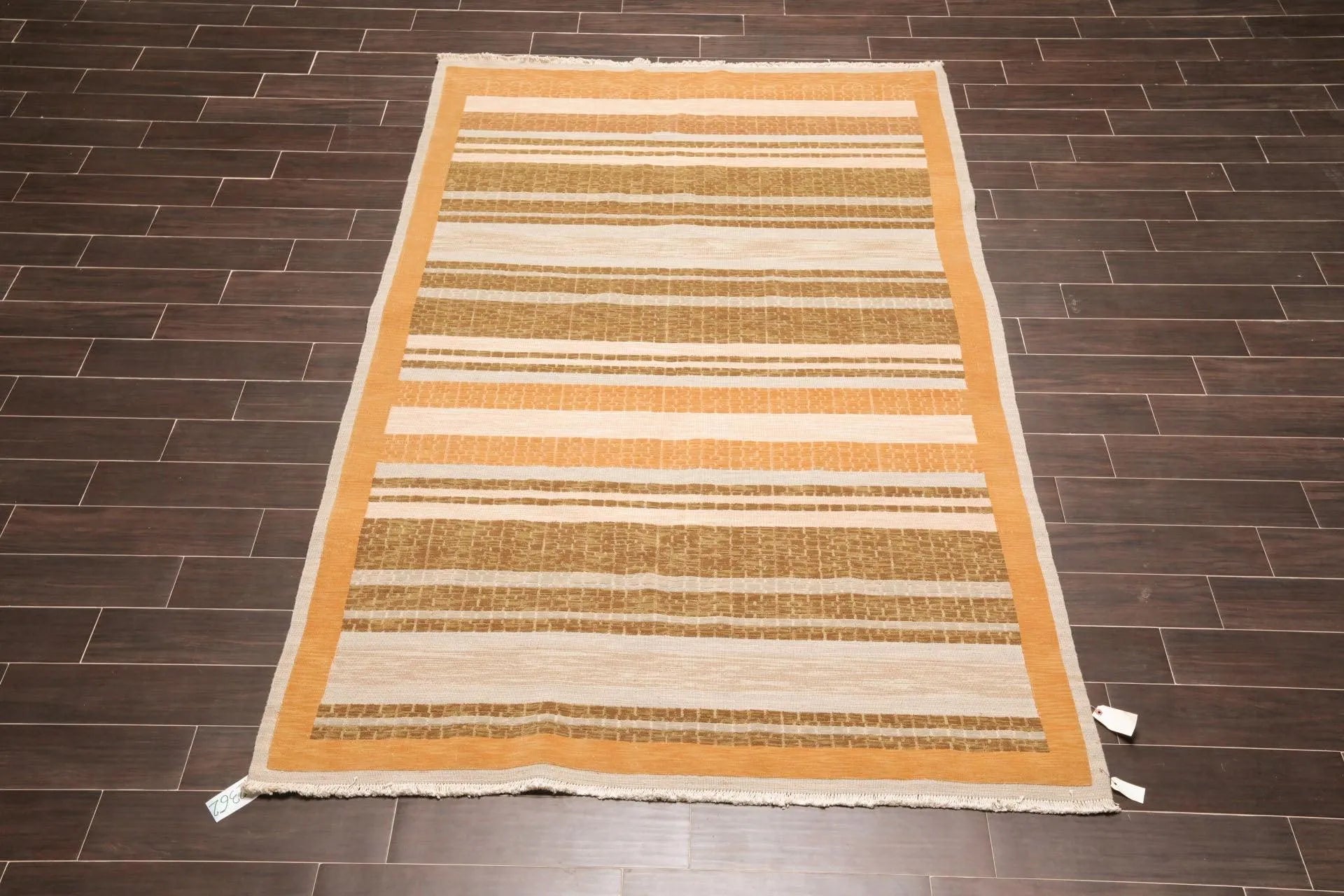 6' x 9' Hand Knotted 100% Wool high Low Pile Modern Area Rug-1