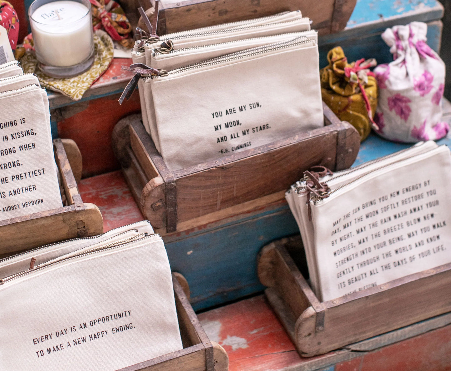 She Was Beautiful Quote Canvas Zip Bag
