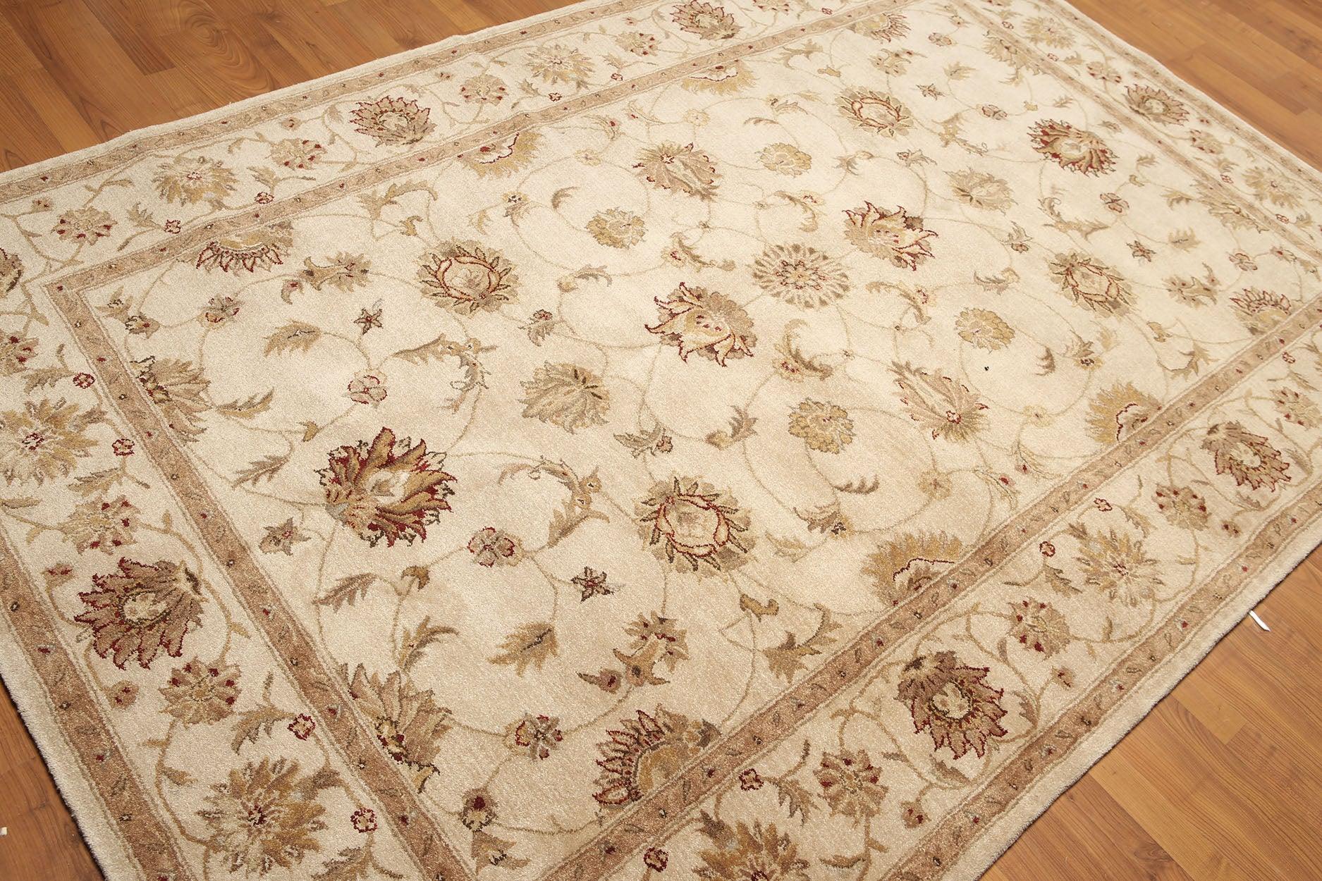 5'6" x 8'6" Hand Tufted 100% Wool Oriental Area Rug Tan-2