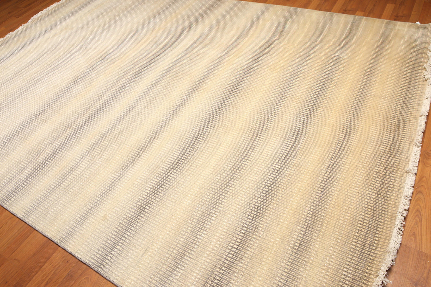 8'2" x 12' Hand Knotted Chic Design Wool Silk Full Pile Oriental Area Rug Beige-3