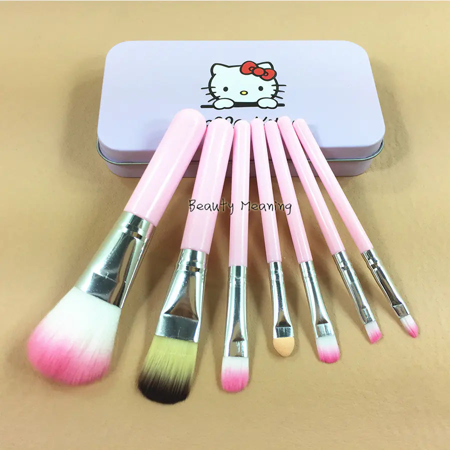 7 Piece Hello Kitty Makeup Brush Set