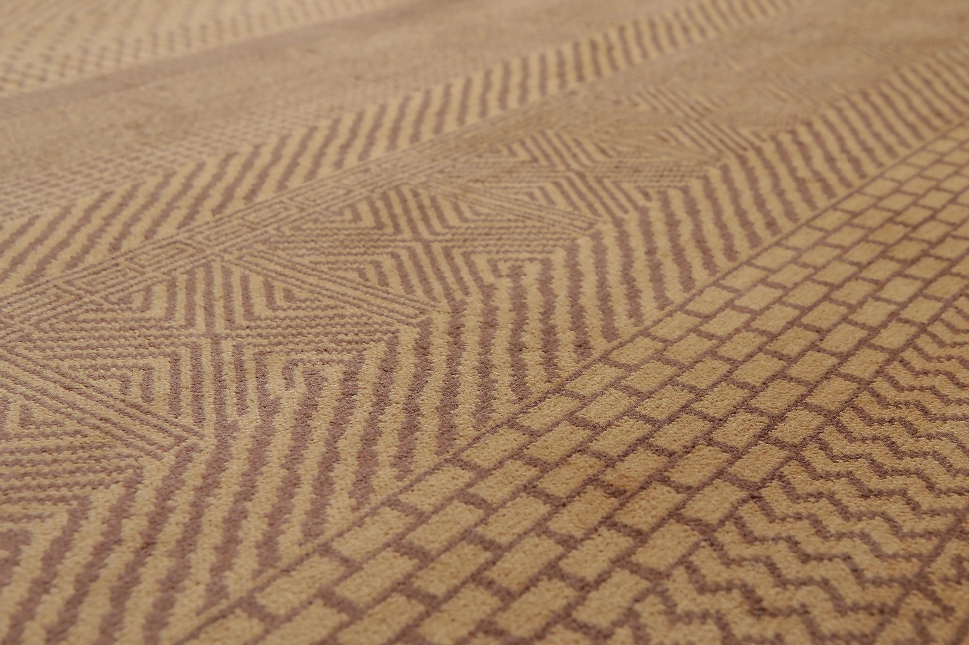 8' x 10' Hand Knotted Contemporary 100% Wool Pile Area Rug Tan-2