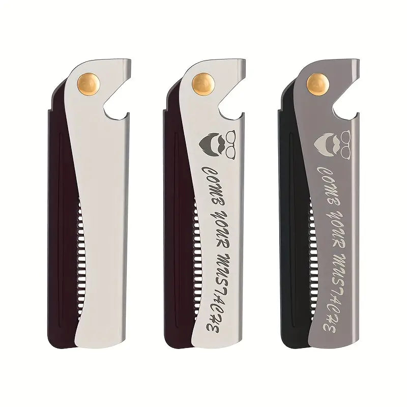 Portable Stainless Steel Beard Comb and Bottle Opener