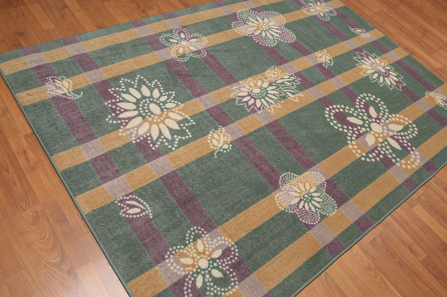 5'6" x 7'6" Modern 100% Nylon Full Pile Area Rug Aqua-2