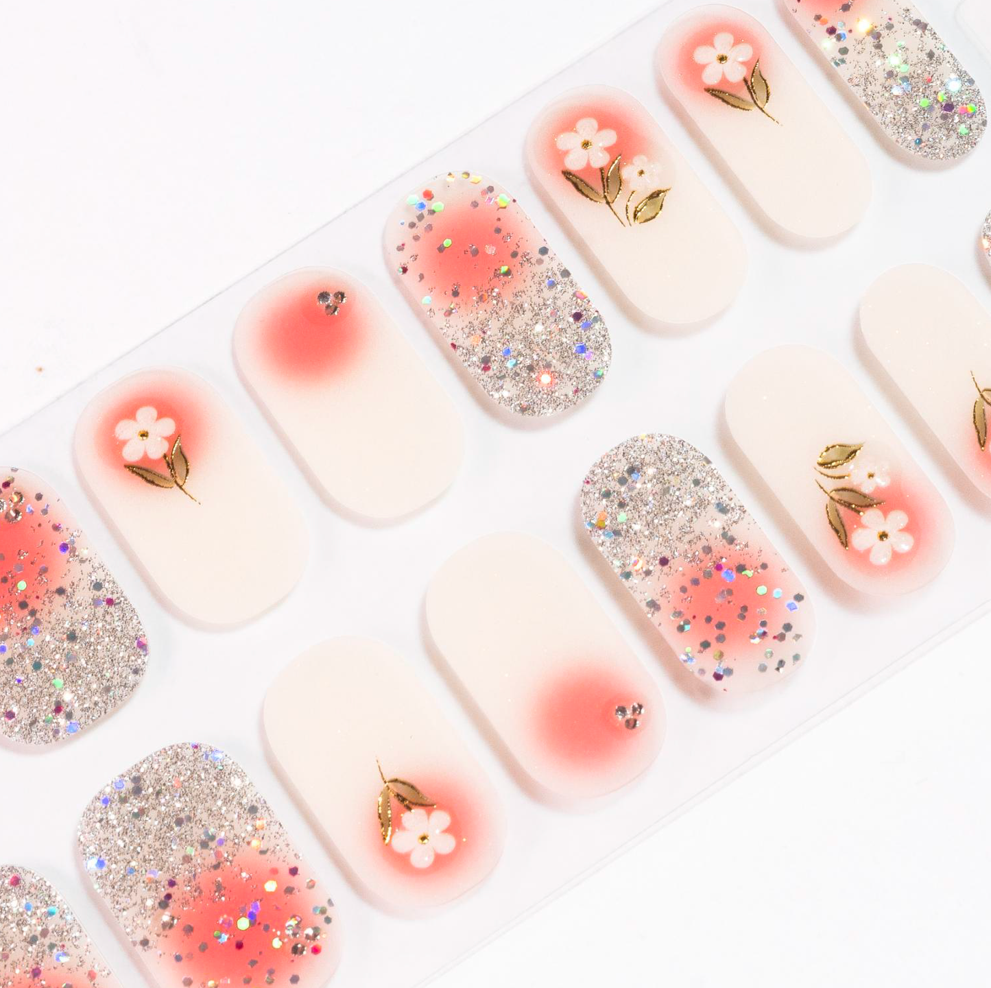 Pink Daisy Gel Nails-0