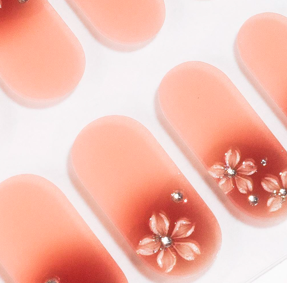 Floral Ombre Gel Nails-1