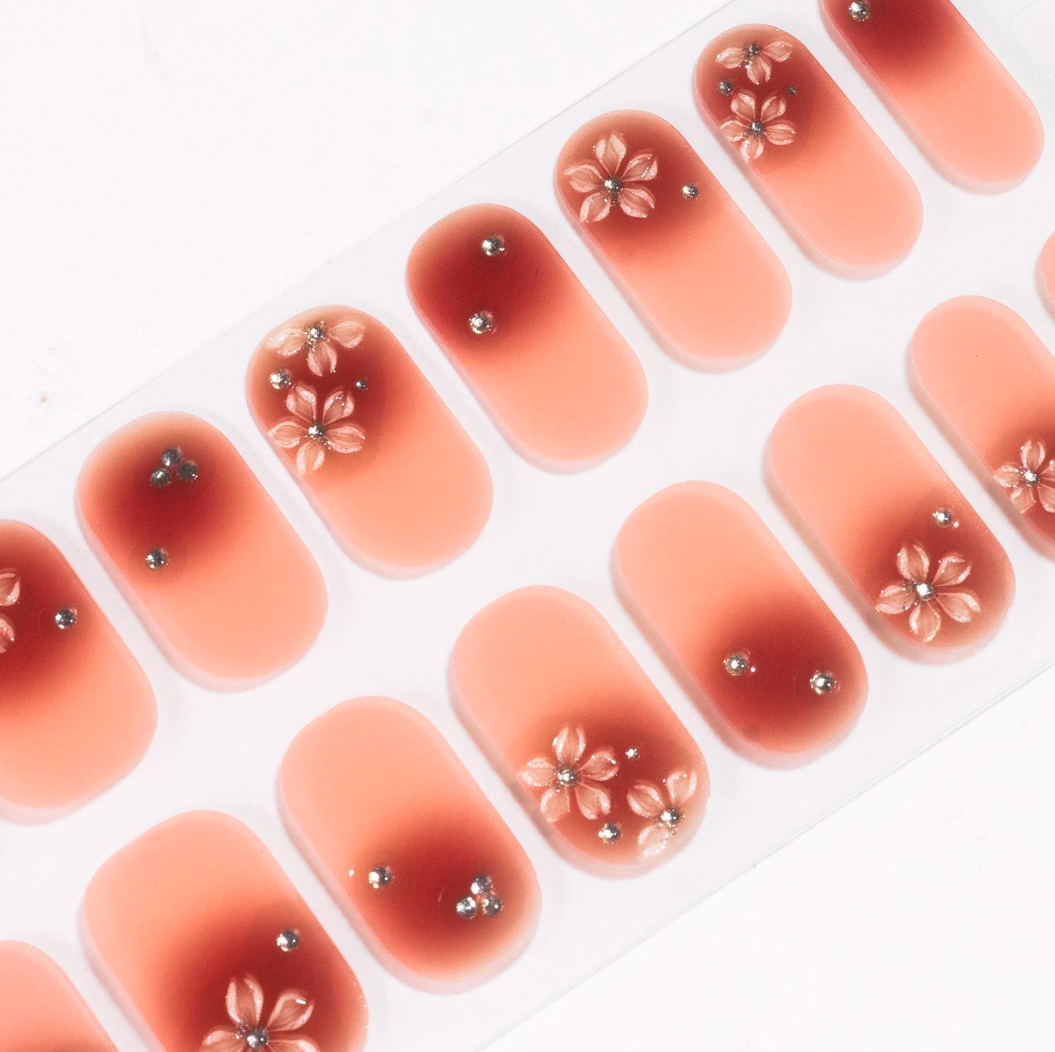Floral Ombre Gel Nails-0