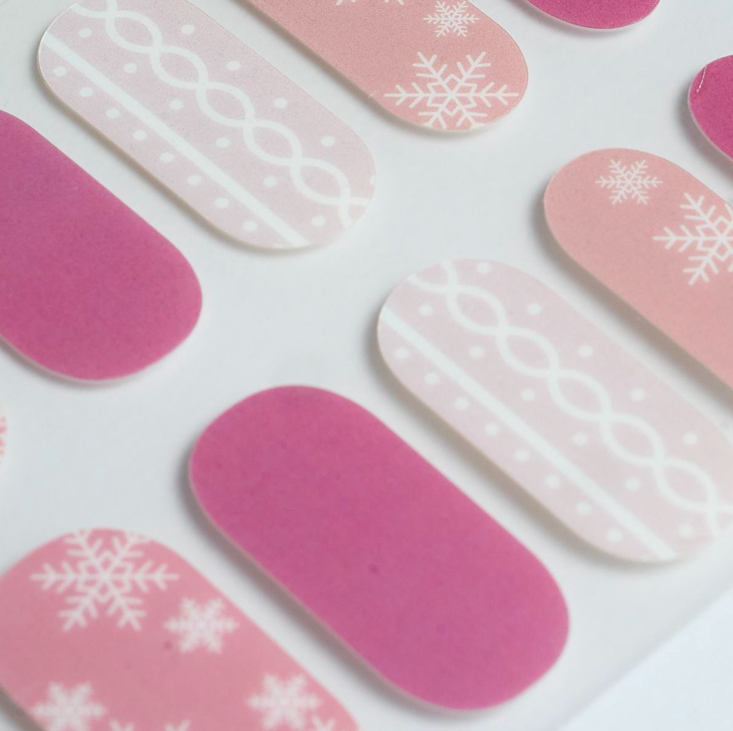Pink Snow Gel Nails-0