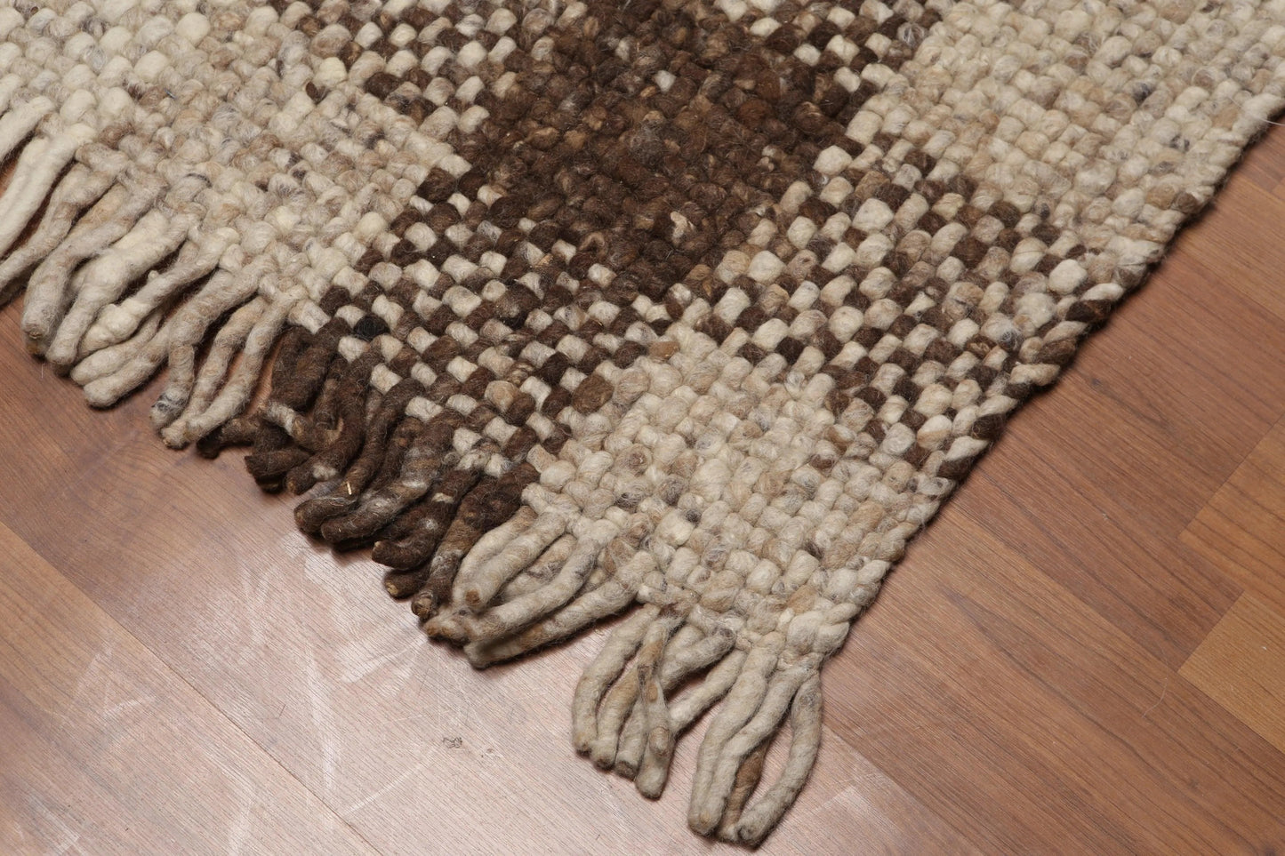 4' x 6' Hand woven Reversible Afghan Kilim 100% Wool Area Rug Ivory-3