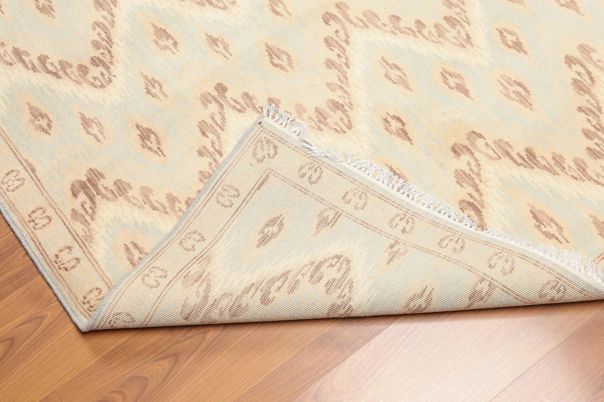 6' x 9' Hand Knotted IKAT Design 100% Area rug Aqua-2