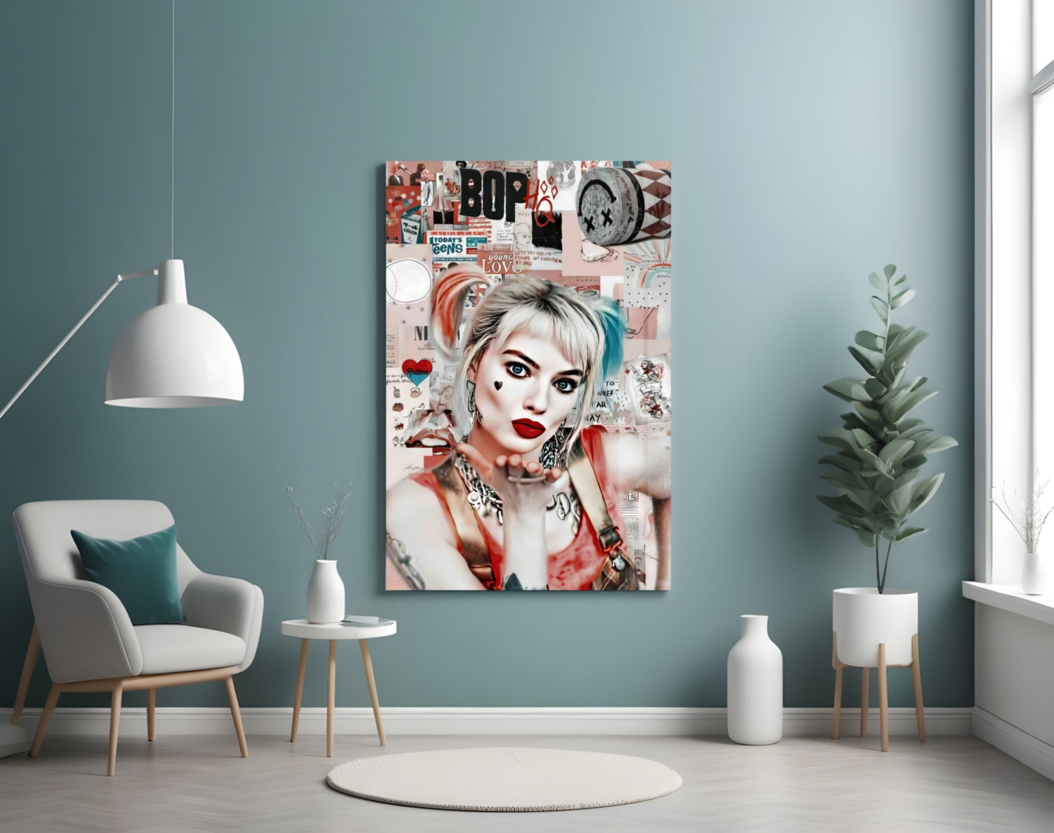 Harley Quinn Glass Wall Art-3