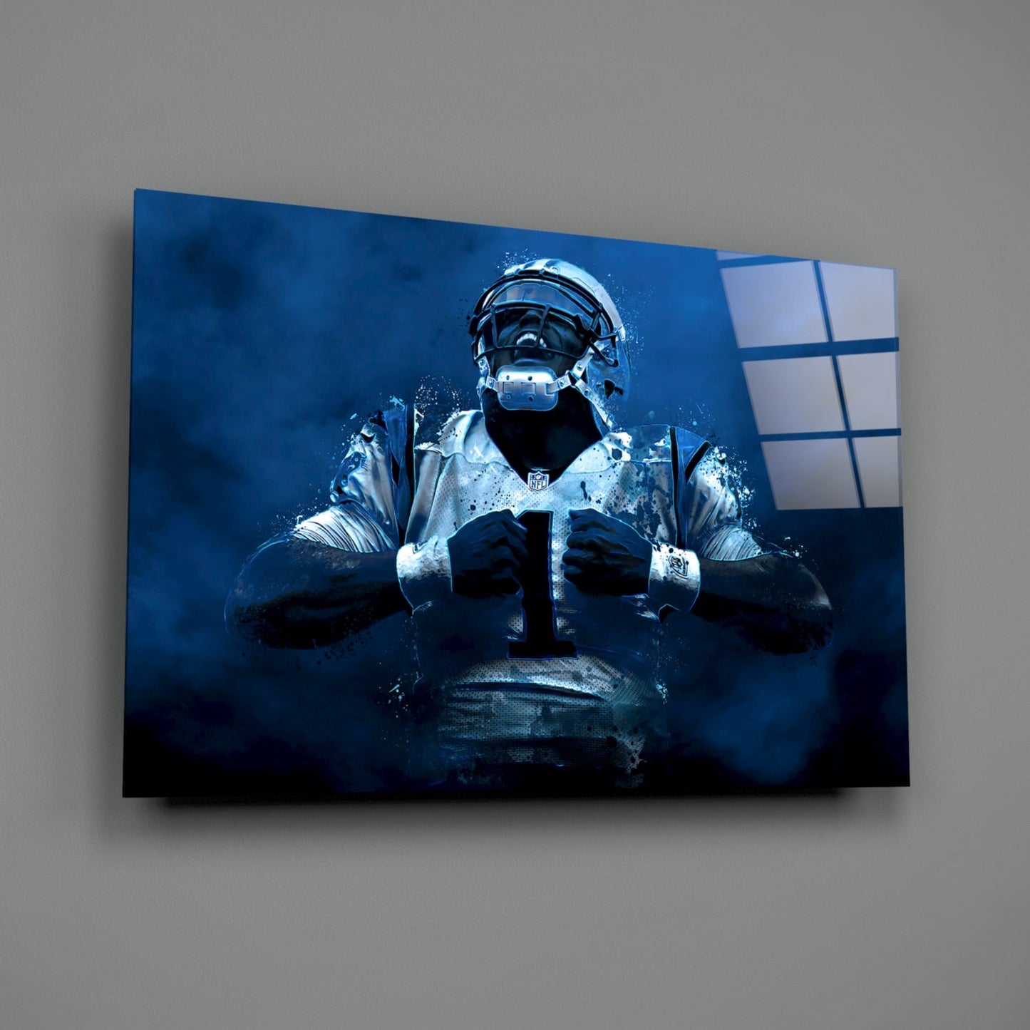 Cam Newton Glass Wall Art