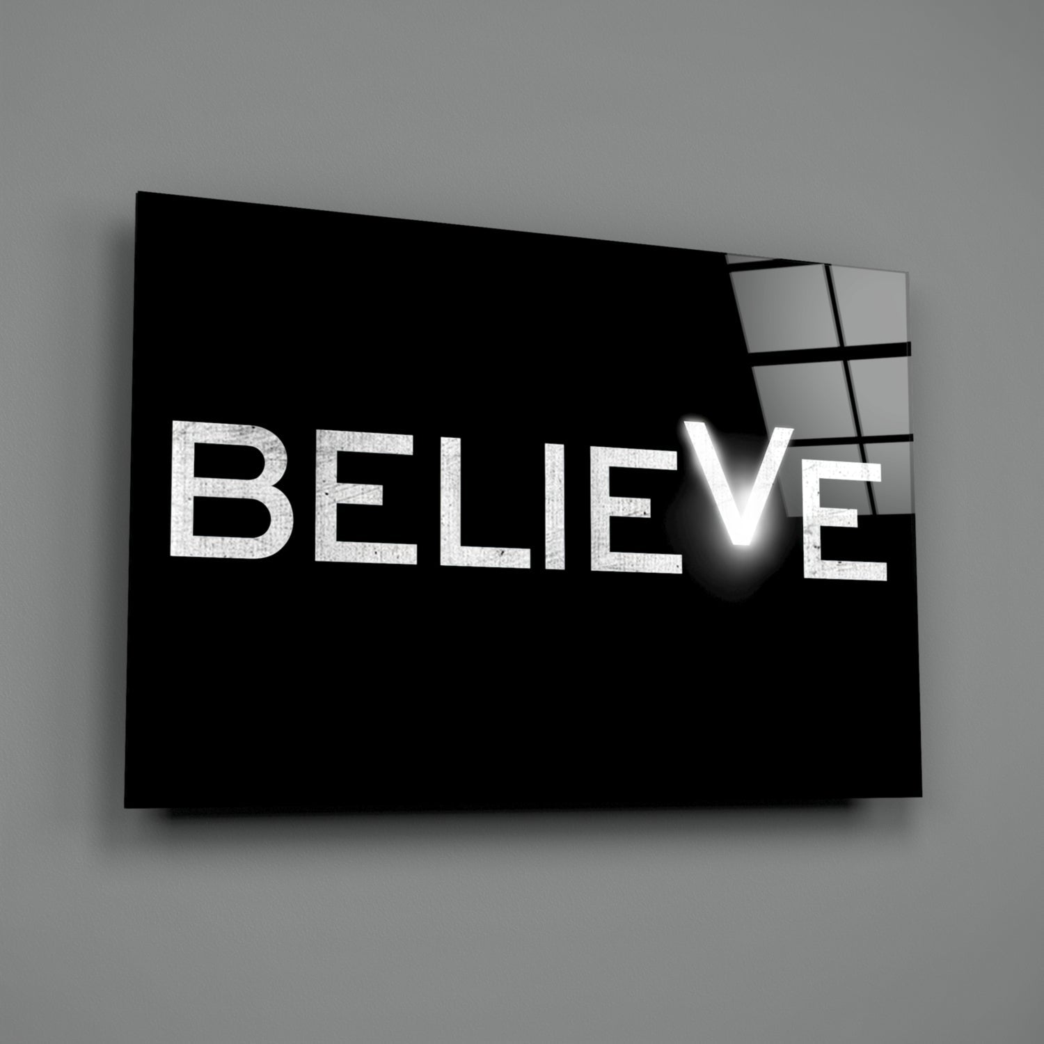 Believe Glass Wall Art-1