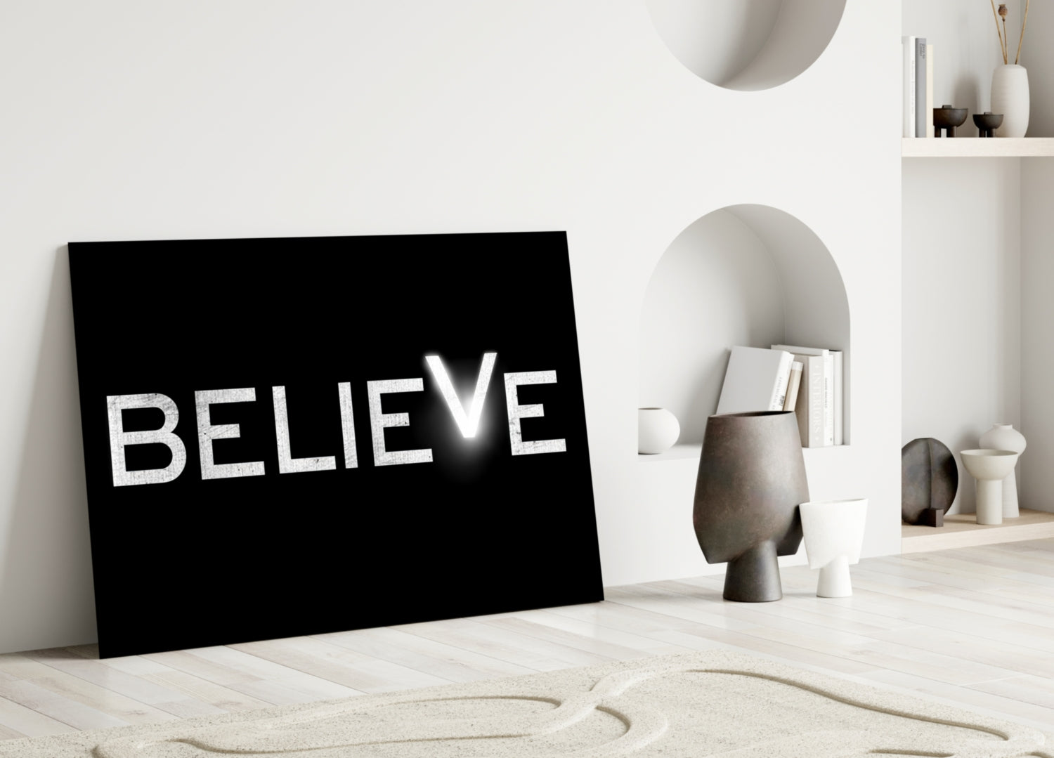 Believe Glass Wall Art-2