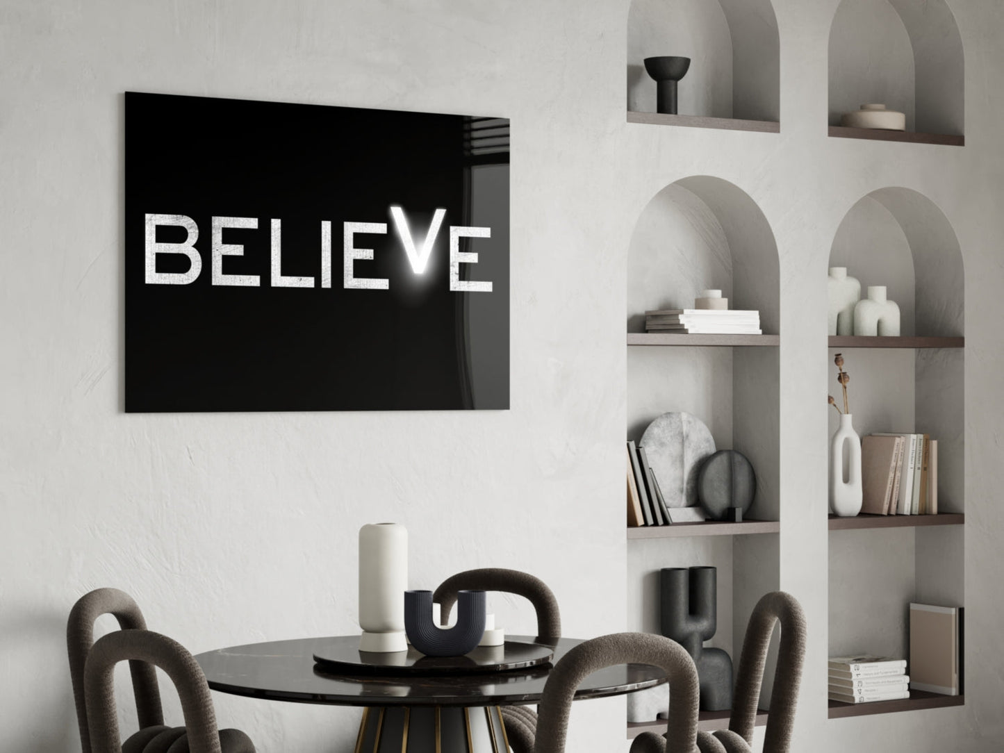 Believe Glass Wall Art-4