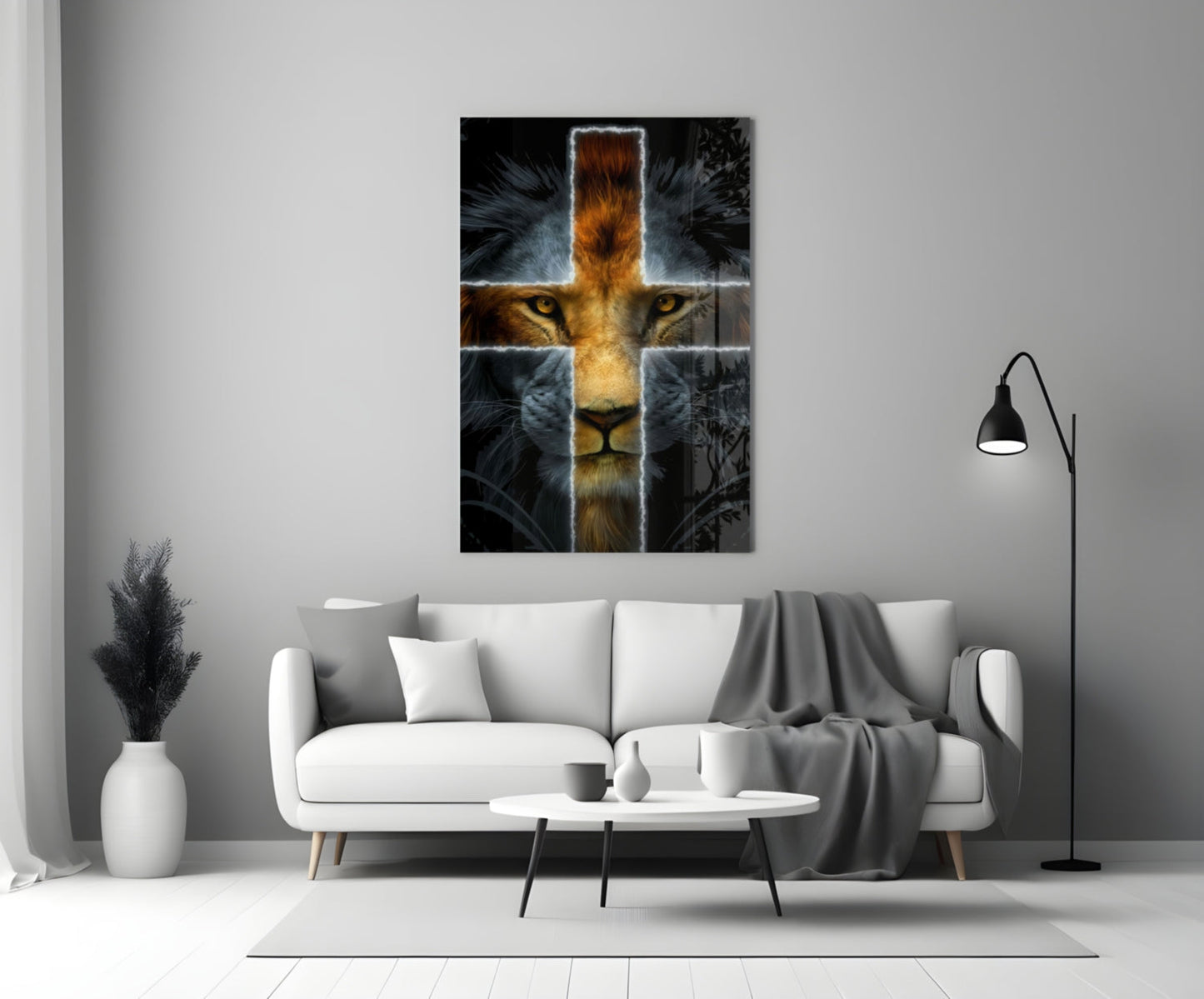 Lion Glass Wall Art
