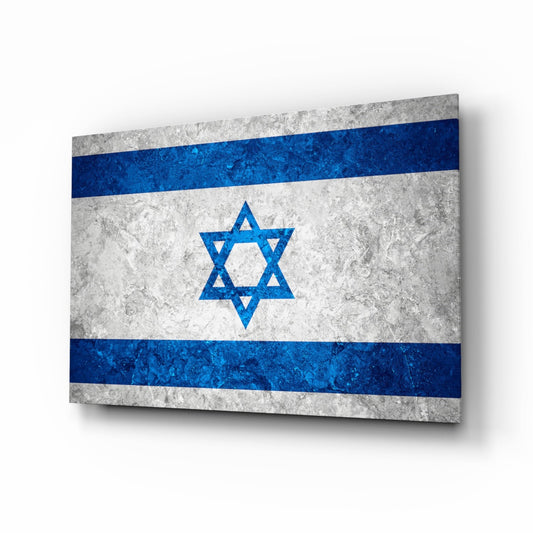 Flag of Israel Glass Wall Art-0