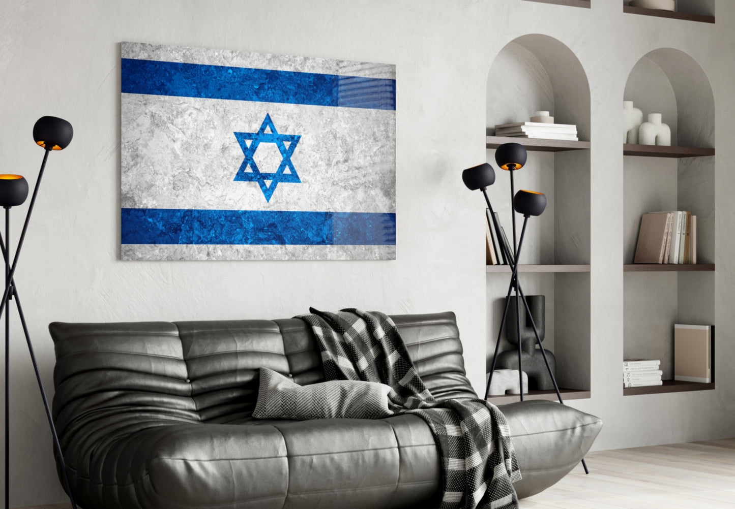 Flag of Israel Glass Wall Art-3